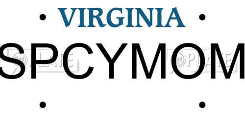 SPCYMOM Virginia License Plate