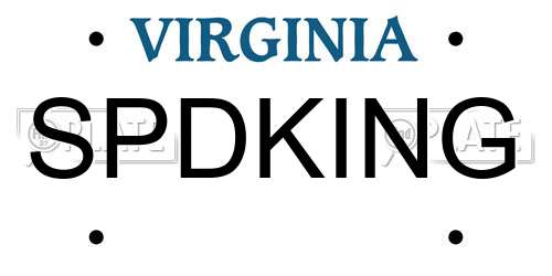 SPDKING Virginia License Plate