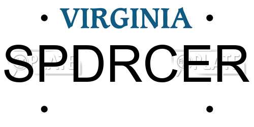 SPDRCER Virginia License Plate