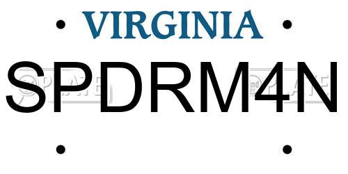 SPDRM4N Virginia License Plate
