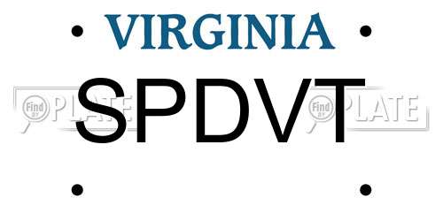 SPDVT Virginia License Plate