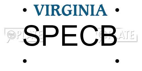 SPECB Virginia License Plate