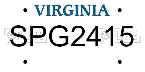 SPG2415 Virginia License Plate