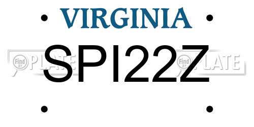 SPI22Z Virginia License Plate