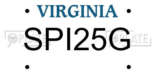 SPI25G Virginia License Plate