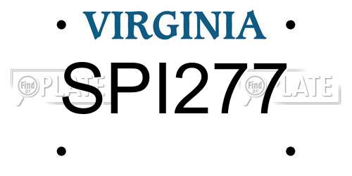 SPI277 Virginia License Plate