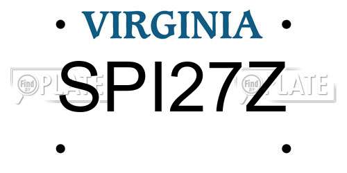 SPI27Z Virginia License Plate