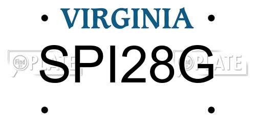 SPI28G Virginia License Plate