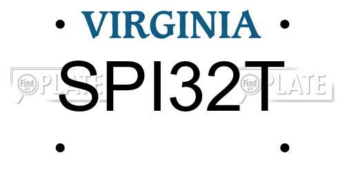 SPI32T Virginia License Plate