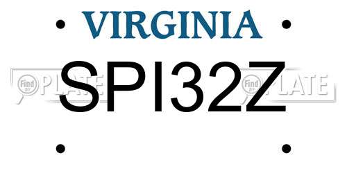SPI32Z Virginia License Plate
