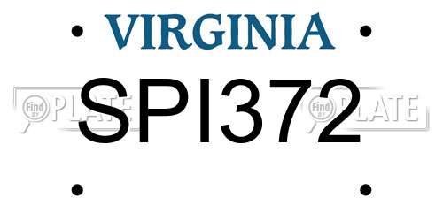 SPI372 Virginia License Plate