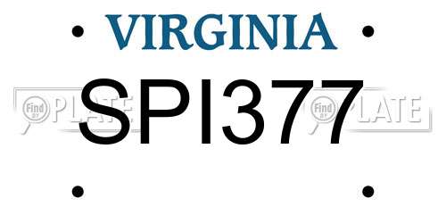 SPI377 Virginia License Plate