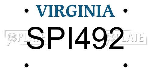 SPI492 Virginia License Plate