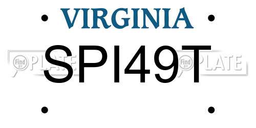 SPI49T Virginia License Plate