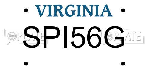 SPI56G Virginia License Plate