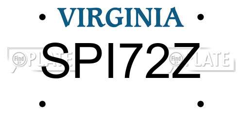 SPI72Z Virginia License Plate