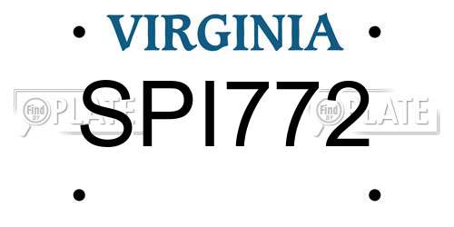 SPI772 Virginia License Plate
