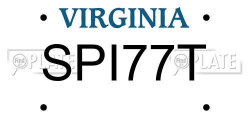 SPI77T Virginia License Plate