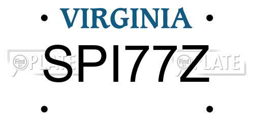 SPI77Z Virginia License Plate