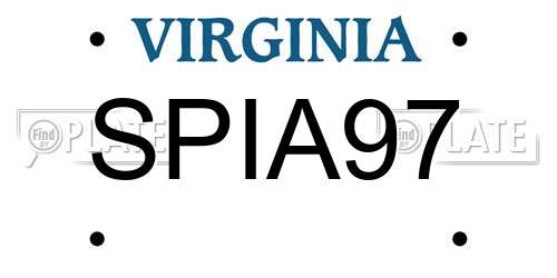 SPIA97 Virginia License Plate