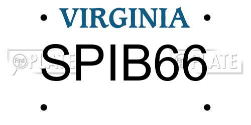 SPIB66 Virginia License Plate