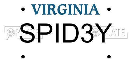 SPID3Y Virginia License Plate