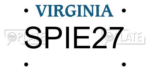 SPIE27 Virginia License Plate