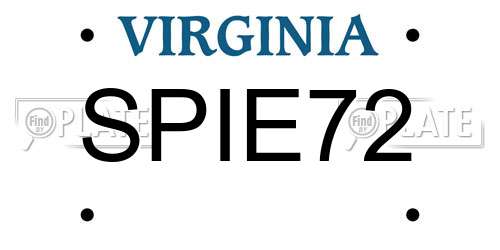 SPIE72 Virginia License Plate