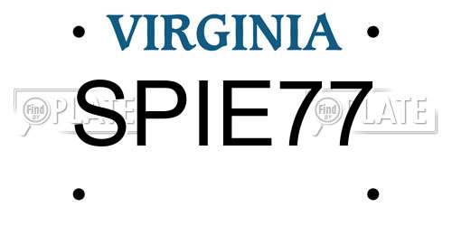 SPIE77 Virginia License Plate