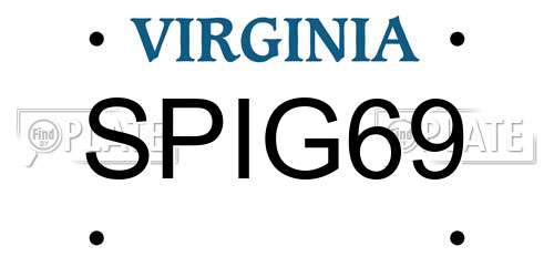 SPIG69 Virginia License Plate