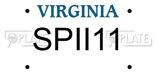 SPII11 Virginia License Plate