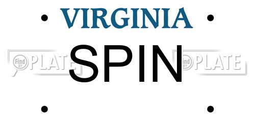 SPIN Virginia License Plate