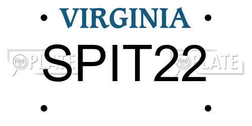 SPIT22 Virginia License Plate
