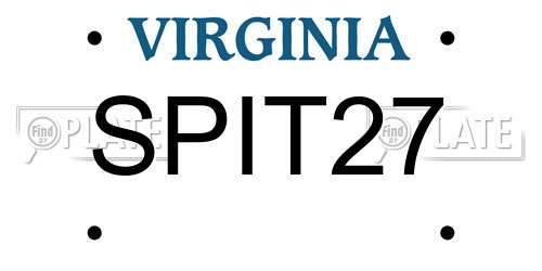 SPIT27 Virginia License Plate