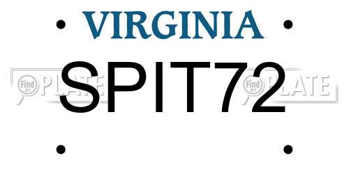 SPIT72 Virginia License Plate