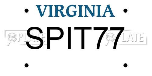 SPIT77 Virginia License Plate
