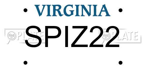 SPIZ22 Virginia License Plate