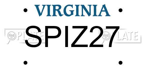 SPIZ27 Virginia License Plate