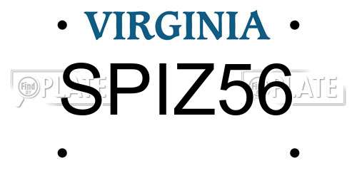 SPIZ56 Virginia License Plate