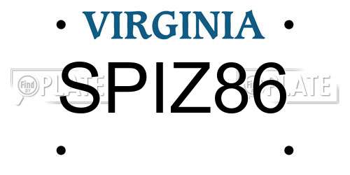 SPIZ86 Virginia License Plate