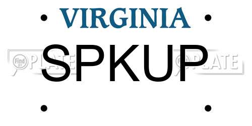 SPKUP Virginia License Plate