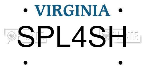 SPL4SH Virginia License Plate