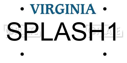 SPLASH1 Virginia License Plate