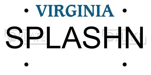 SPLASHN Virginia License Plate
