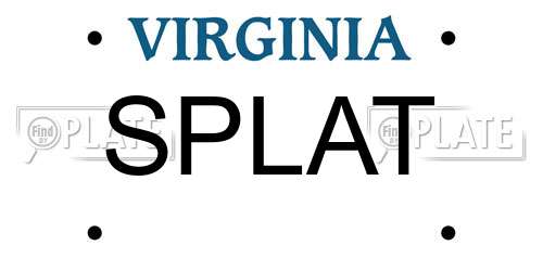 SPLAT Virginia License Plate