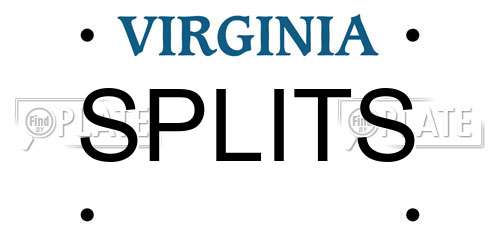 SPLITS Virginia License Plate