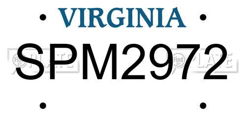 SPM2972 Virginia License Plate