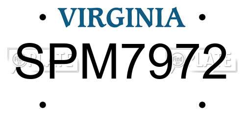 SPM7972 Virginia License Plate