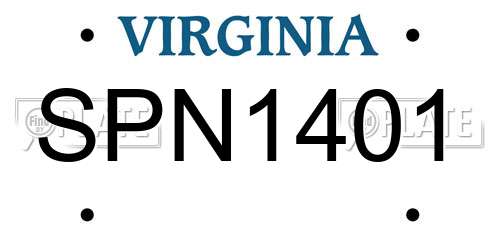 SPN1401 Virginia License Plate