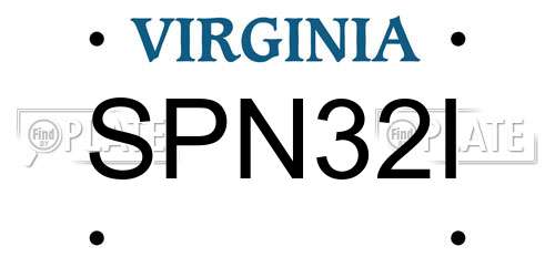 SPN32I Virginia License Plate
